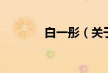 白一彤（關于白一彤的介紹）