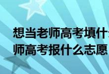 想當老師高考填什么志愿（2022高考想當教師高考報什么志愿）