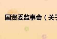 國資委監(jiān)事會（關(guān)于國資委監(jiān)事會的介紹）