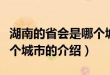 湖南的省會是哪個城市（關于湖南的省會是哪個城市的介紹）