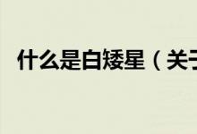 什么是白矮星（關(guān)于什么是白矮星的介紹）