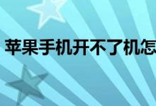 蘋(píng)果手機(jī)開(kāi)不了機(jī)怎么辦（解決辦法有哪些）