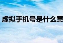 虛擬手機號是什么意思（虛擬手機號的意思）