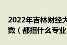 2022年吉林財經(jīng)大學(xué)各省招生計劃及招生人數(shù)（都招什么專業(yè)）