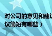 對(duì)公司的意見(jiàn)和建議簡(jiǎn)短（對(duì)公司的意見(jiàn)和建議簡(jiǎn)短有哪些）