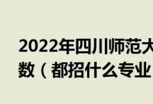 2022年四川師范大學各省招生計劃及招生人數(shù)（都招什么專業(yè)）