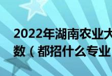 2022年湖南農(nóng)業(yè)大學各省招生計劃及招生人數(shù)（都招什么專業(yè)）
