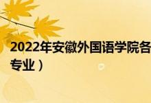 2022年安徽外國語學院各省招生計劃及招生人數(shù)（都招什么專業(yè)）