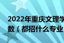 2022年重慶文理學院各省招生計劃及招生人數(shù)（都招什么專業(yè)）