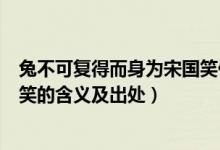 兔不可復(fù)得而身為宋國笑什么意思（兔不可復(fù)得而身為宋國笑的含義及出處）