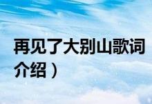 再見了大別山歌詞（關(guān)于再見了大別山歌詞的介紹）