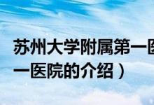 蘇州大學附屬第一醫(yī)院（關(guān)于蘇州大學附屬第一醫(yī)院的介紹）