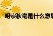 明察秋毫是什么意思（明察秋毫意思簡述）
