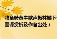 牧童騎黃牛歌聲振林樾下句啥（牧童騎黃牛歌聲振林樾全詩翻譯賞析及作者出處）