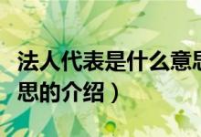 法人代表是什么意思（關(guān)于法人代表是什么意思的介紹）