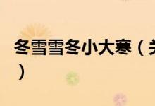 冬雪雪冬小大寒（關(guān)于冬雪雪冬小大寒的介紹）