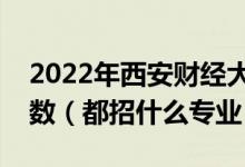 2022年西安財(cái)經(jīng)大學(xué)各省招生計(jì)劃及招生人數(shù)（都招什么專業(yè)）