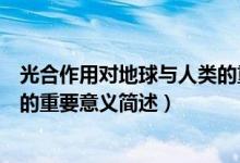 光合作用對地球與人類的重要意義（光合作用對地球與人類的重要意義簡述）
