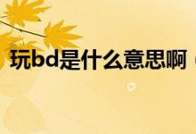 玩bd是什么意思?。ㄍ鎎d到底是什么意思）