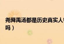 堯舜禹湯都是歷史真實人物嗎（堯舜禹湯在歷史上真實存在嗎）