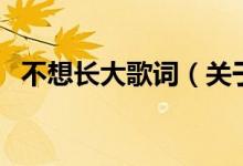不想長(zhǎng)大歌詞（關(guān)于不想長(zhǎng)大歌詞的介紹）