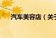 汽車(chē)美容店（關(guān)于汽車(chē)美容店的介紹）