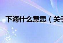 下海什么意思（關(guān)于下海什么意思的介紹）