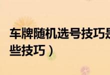 車牌隨機選號技巧是什么（車牌隨機選號有哪些技巧）