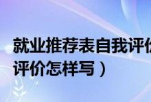 就業(yè)推薦表自我評(píng)價(jià)怎么寫（就業(yè)推薦表自我評(píng)價(jià)怎樣寫）