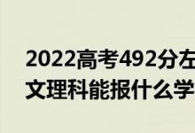 2022高考492分左右能上哪些大學(xué)（新高考文理科能報(bào)什么學(xué)校）