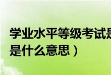 學(xué)業(yè)水平等級考試是什么（學(xué)業(yè)水平等級考試是什么意思）