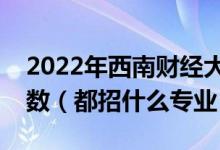 2022年西南財(cái)經(jīng)大學(xué)各省招生計(jì)劃及招生人數(shù)（都招什么專業(yè)）