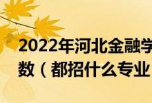 2022年河北金融學(xué)院各省招生計(jì)劃及招生人數(shù)（都招什么專業(yè)）