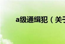 a級通緝犯（關(guān)于a級通緝犯的介紹）