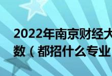 2022年南京財經(jīng)大學(xué)各省招生計劃及招生人數(shù)（都招什么專業(yè)）