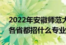 2022年安徽師范大學(xué)招生計(jì)劃及招生人數(shù)（各省都招什么專業(yè)）