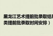 黑龍江藝術提前批錄取結果何時公布（2022黑龍江高考藝術類提前批錄取時間安排）