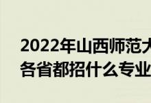 2022年山西師范大學招生計劃及招生人數(shù)（各省都招什么專業(yè)）