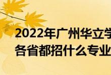 2022年廣州華立學(xué)院招生計(jì)劃及招生人數(shù)（各省都招什么專業(yè)）