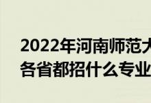 2022年河南師范大學(xué)招生計(jì)劃及招生人數(shù)（各省都招什么專業(yè)）