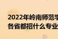 2022年嶺南師范學(xué)院招生計(jì)劃及招生人數(shù)（各省都招什么專業(yè)）