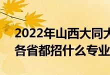 2022年山西大同大學(xué)招生計劃及招生人數(shù)（各省都招什么專業(yè)）