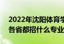 2022年沈陽(yáng)體育學(xué)院招生計(jì)劃及招生人數(shù)（各省都招什么專(zhuān)業(yè)）