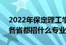 2022年保定理工學(xué)院招生計劃及招生人數(shù)（各省都招什么專業(yè)）
