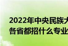2022年中央民族大學(xué)招生計(jì)劃及招生人數(shù)（各省都招什么專(zhuān)業(yè)）