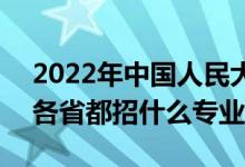 2022年中國(guó)人民大學(xué)招生計(jì)劃及招生人數(shù)（各省都招什么專(zhuān)業(yè)）