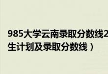985大學(xué)云南錄取分數(shù)線2021年（2022年985大學(xué)在云南招生計劃及錄取分數(shù)線）