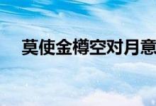莫使金樽空對月意思（莫使金樽空對月）