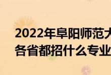 2022年阜陽師范大學(xué)招生計(jì)劃及招生人數(shù)（各省都招什么專業(yè)）