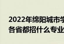 2022年綿陽城市學(xué)院招生計劃及招生人數(shù)（各省都招什么專業(yè)）